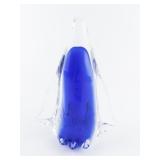 Blown Glass Cobalt Blue Penguin Paperweight