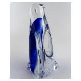 Blown Glass Cobalt Blue Penguin Paperweight