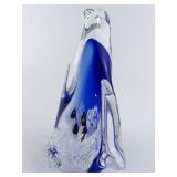 Blown Glass Cobalt Blue Penguin Paperweight