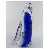 Blown Glass Cobalt Blue Penguin Paperweight