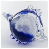 Blown Glass Cobalt Blue Penguin Paperweight