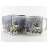 Potpourri Press Christmas "Country Church" 1992 Mug & Original Box