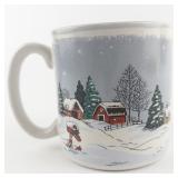 Potpourri Press Christmas "Country Church" 1992 Mug & Original Box