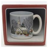 Potpourri Press Christmas "Country Church" 1992 Mug & Original Box