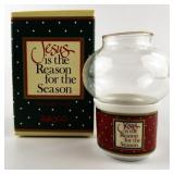 Enesco "Jesus is the Reason for the Season" Hurricane Lamp with Original Box
