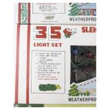 Vintage Group of 9 Sleigh Lights & Sunburst Lights. 5 Packs working, all in original packaging.