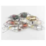 Group of 9 Vintage Jewel Brite Plastic Christmas Ornaments