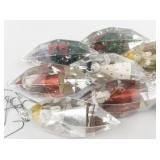 Group of 9 Vintage Jewel Brite Plastic Christmas Ornaments