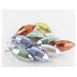 Group of 9 Vintage Jewel Brite Plastic Christmas Ornaments