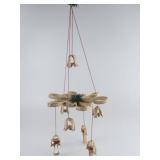 Vintage Scandinavian Angel Christmas Straw Wreath Mobile