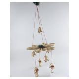 Vintage Scandinavian Angel Christmas Straw Wreath Mobile