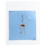 Vintage Scandinavian Angel Christmas Straw Wreath Mobile