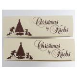 Vintage Christmas by Krebs Two Sets of Four Bell Shaped Glass Ornaments Hand Painted with Embroidery Crowns in Original Packaging