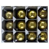 Vintage SHINY BRITE Two Dozen Gold Colored Glass Christmas Tree Ornaments with Original Boxes
