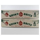 Vintage SHINY BRITE Two Dozen Gold Colored Glass Christmas Tree Ornaments with Original Boxes