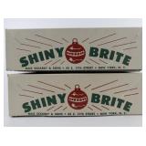 Vintage SHINY BRITE Two Dozen Gold Colored Glass Christmas Tree Ornaments with Original Boxes