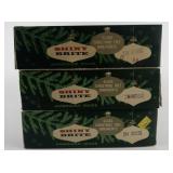 Vintage SHINY BRITE Three Dozen Rose Gold Colored Glass Christmas Tree Ornaments with Original Boxes