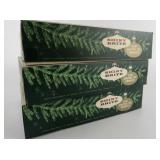 Vintage SHINY BRITE Three Dozen Rose Gold Colored Glass Christmas Tree Ornaments with Original Boxes