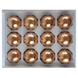 Vintage SHINY BRITE Two Dozen Rose Gold Colored Glass Christmas Tree Ornaments with Original Boxes