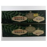 Vintage SHINY BRITE Two Dozen Rose Gold Colored Glass Christmas Tree Ornaments with Original Boxes