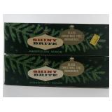 Vintage SHINY BRITE Two Dozen Rose Gold Colored Glass Christmas Tree Ornaments with Original Boxes