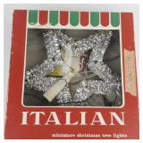 Vintage Italian Tinsel Star Light Up Christmas Tree Topper **Working**