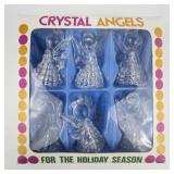 Vintage 1965 Six Crystal Plastic Christmas Ornaments in Original Box