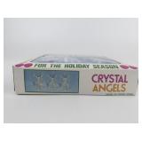 Vintage 1965 Six Crystal Plastic Christmas Ornaments in Original Box