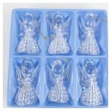 Vintage 1965 Six Crystal Plastic Christmas Ornaments in Original Box
