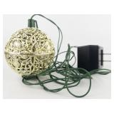 Vintage Electronic Chirping X-MAS Tree Colored Ornament Gold W/Original Box **Working**