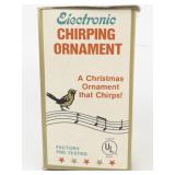Vintage Electronic Chirping X-MAS Tree Colored Ornament Gold W/Original Box **Working**