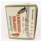 Vintage Electronic Chirping X-MAS Tree Colored Ornament Gold W/Original Box **Working**