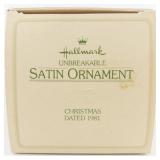 Hallmark Christmas Satin Unbreakable Ornament 1981 in Original Packaging