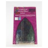 Vintage Set of Three "Nativity" Transparent Stained Glass Window Clings