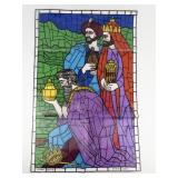 Vintage Set of Three "Nativity" Transparent Stained Glass Window Clings