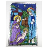 Vintage Set of Three "Nativity" Transparent Stained Glass Window Clings
