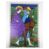 Vintage Set of Three "Nativity" Transparent Stained Glass Window Clings