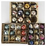 Vintage SHINY & BRITE 3 Dozen Colorful Glass Christmas Tree Ornaments