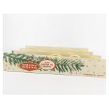 Vintage SHINY & BRITE 15 Large Gold Glass Christmas Tree Ornaments in Original Packaging