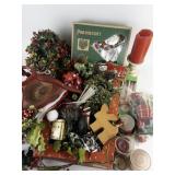 Large Christmas Lot!!! Vintage Tree Stand, Candles, Decorations & More!