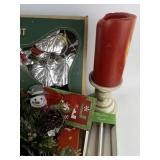 Large Christmas Lot!!! Vintage Tree Stand, Candles, Decorations & More!