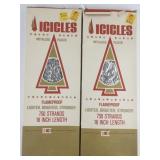 Vintage Set of Two Silver Tinsel Icicles 18"