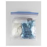 Group of Decor -White Fake Snow, Reindeer Moss Red Coral & Blue Confetti