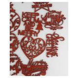 Group of 20 Red Wooden Ornaments