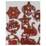 Group of 20 Red Wooden Ornaments