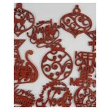 Group of 20 Red Wooden Ornaments