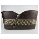 Festive Two-Tone Metal Basket 12"