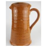 FALL/HALLOWEEN - Large Orange Painted Pottery Pitcher for Faux Flowers - 10 inches