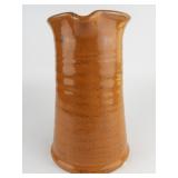 FALL/HALLOWEEN - Large Orange Painted Pottery Pitcher for Faux Flowers - 10 inches