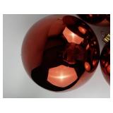 Group of 4 ***LARGE*** Red Christmas Ball Ornaments - 10in and 8in!!!